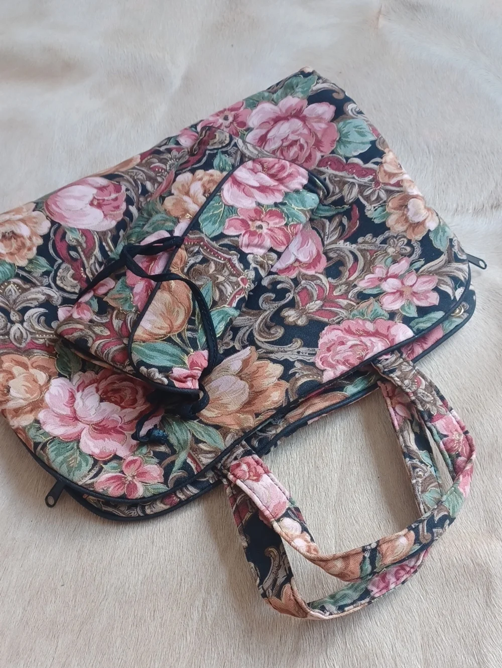 Vintage Oscar de la Renta Travel Cosmetic Bag & Jewelry Holder